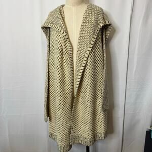 Roaman’s Plus Size 18/20 Chunky Knit Shawl Collar Open Cardigan